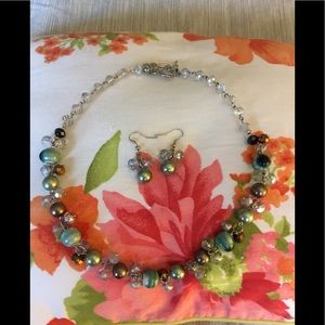 Costume necklace and earrings set